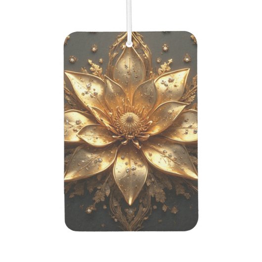 豪華な金の花 カーエアーフレッシュナー (正面)