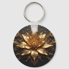 豪華な金の花 キーホルダー