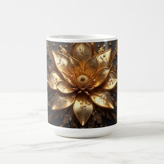 豪華な金の花 コーヒーマグカップ (中央)
