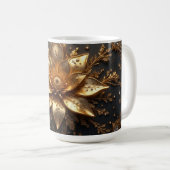 豪華な金の花 コーヒーマグカップ (正面右)
