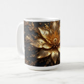 豪華な金の花 コーヒーマグカップ (正面左)