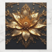 豪華な金の花 ワインラベル (シングルラベル)