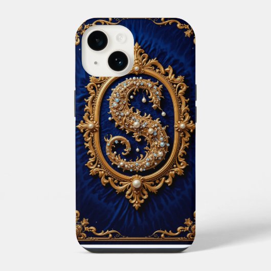 豪華な金の装飾ジュエリーデザイン iPhoneケース (裏面)