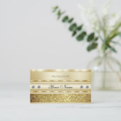 豪華な金ゴールドきらめくグリッターダイヤエレガントン 名刺 (スタンド正面)