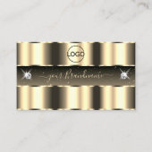 豪華な金ゴールドきらめくブラックダイヤモンドとロゴ 名刺 (正面)
