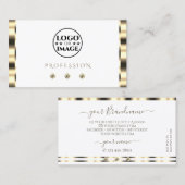 豪華な金ゴールドきらめくホワイトダイヤモンド 名刺 (正面/裏面)