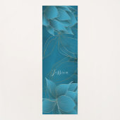 豪華な金ゴールドとターコイパーソナライズされたヨガマット ヨガマット (正面)