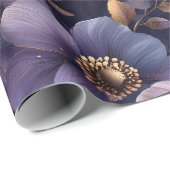 豪華な金ゴールドとバイオレット植物芸術 ラッピングペーパー (ロールコーナー)