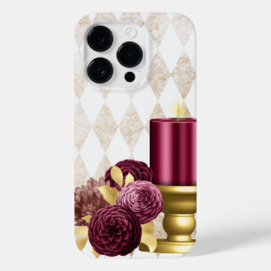 豪華な金ゴールドとブルゴーニュのキャンドル愛好家 Case-Mate iPhone 14 PROケース
