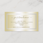 豪華な金ゴールドと銀と小さなライン石 名刺 (裏面)