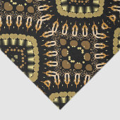 豪華な金ゴールドと黒モザイク幾何学模様 薄葉紙 (詳細)