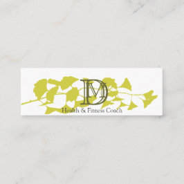 豪華な金ゴールドのイチョウの葉のモノグラムの白で印刷される スキニー名刺