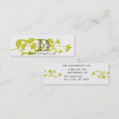 豪華な金ゴールドのイチョウの葉のモノグラムの白で印刷される スキニー名刺 (正面/裏面)