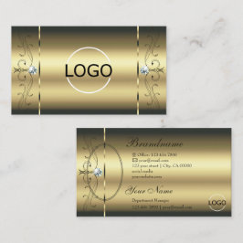 豪華な金ゴールドのロゴとフォート付き角切り宝石 名刺