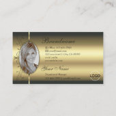 豪華な金ゴールドのロゴとフォート付き角切り宝石 名刺 (裏面)