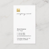 豪華な金ゴールドのロゴの書道の最小主義の垂直 名刺 (裏面)