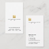 豪華な金ゴールドのロゴの書道の最小主義の垂直 名刺 (正面/裏面)
