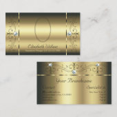 豪華な金ゴールドの角切った宝石にフォートグラマラスを追加 名刺 (正面/裏面)