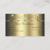 豪華な金ゴールドの角切った宝石にフォートグラマラスを追加 名刺 (裏面)