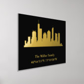 豪華な金ゴールドアメリカのスカイライン経度L A 箔ポスター (レイダウン)