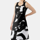 豪華な金ゴールドアート:抽象芸術ブラックストローク。 エプロン (インサイチュ)