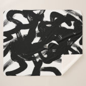 豪華な金ゴールドアート：抽象芸術ブラックストローク。 シェルパブランケット (正面(横))