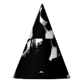 豪華な金ゴールドアート:抽象芸術ブラックストローク。 パーティーハット (左)