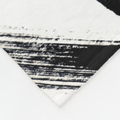 豪華な金ゴールドアート：抽象芸術ブラックストローク。 フリースブランケット (角)