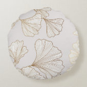 豪華な金ゴールドイチョウヴィンテージデザイン ラウンドクッション (裏面)