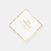 豪華な金ゴールドエッジ永遠のミセス結婚ズまで スタンダードカクテルナプキン (角)