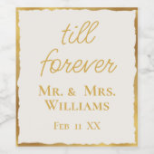 豪華な金ゴールドエッジ永遠のミセス結婚ズまで ワインラベル (シングルラベル)