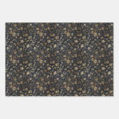 豪華な金ゴールドエンボスフローラルパターン ラッピングペーパーシート (正面2)