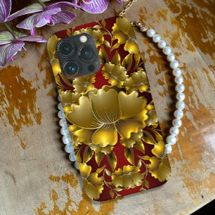豪華な金ゴールドカービングフローラケースメイトiPhone Cas iPhone 13 Proケース