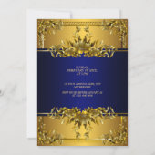 豪華な金ゴールドカービングフローラ結婚式招待状 招待状 (裏面)