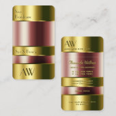 豪華な金ゴールドガラスが赤い流体を見ることができる3Dイニシャル 名刺 (正面/裏面)