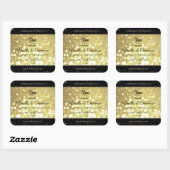 豪華な金ゴールドグリッタースターのロゴ製品ラベル スクエアシール (シート)