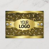 豪華な金ゴールドグリッタースターズダイヤモンドとロゴ 名刺 (正面)