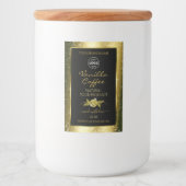 豪華な金ゴールドグリッターブラック製品ラベルのロゴ フードラベル (正面)