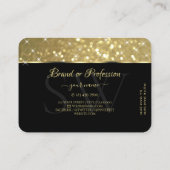 豪華な金ゴールドグリッター発光スターとイニシャル 名刺 (裏面)