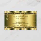 豪華な金ゴールドグリッター発光スターズモノグラム 名刺 (裏面)