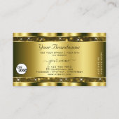 豪華な金ゴールドグリッター蓄光スター追加ロゴ 名刺 (裏面)