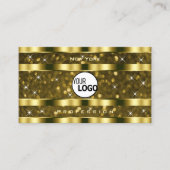 豪華な金ゴールドグリッター蓄光スター追加ロゴ 名刺 (正面)