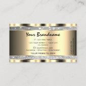 豪華な金ゴールドシルバーグリッタースタースパークグラフィックス 名刺 (裏面)