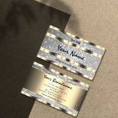 豪華な金ゴールドシルバーグリッタースタースパークグラフィックス 名刺