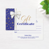 豪華な金ゴールドスノーフレークスクリスマスホワイトボウブルー (デスク)