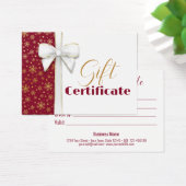 豪華な金ゴールドスノーフレークスクリスマスホワイトボウレッド (デスク)