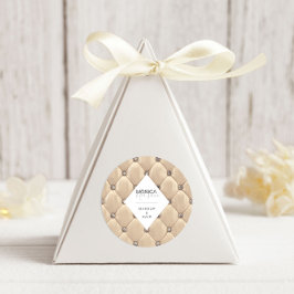 豪華な金ゴールドタフテッドモノグラム ラウンドシール