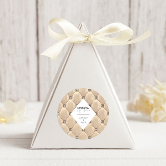 豪華な金ゴールドタフテッドモノグラム ラウンドシール