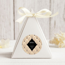 豪華な金ゴールドタフテッドモノグラム ラウンドシール