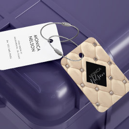 豪華な金ゴールドタフテッドモノグラム ラゲッジタグ